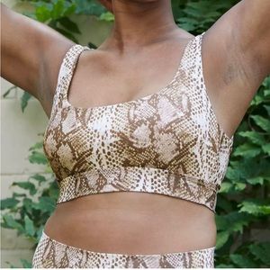 NWT Aerie Snake Print Scoop Bikini Top